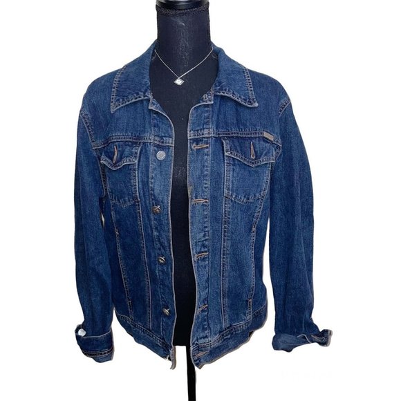 calvin klein dark blue denim jacket - Picture 5 of 8